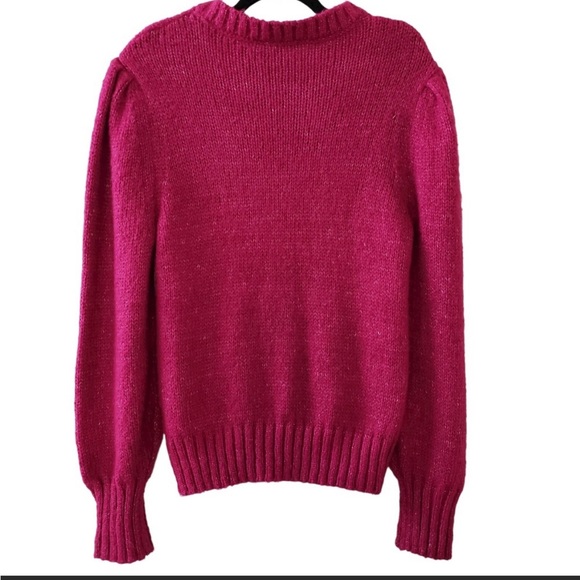 NWT Z Supply Annie Puff Sleeve Crew Neck Sweater Womens size L in Jewel Pink - Picture 9 of 12